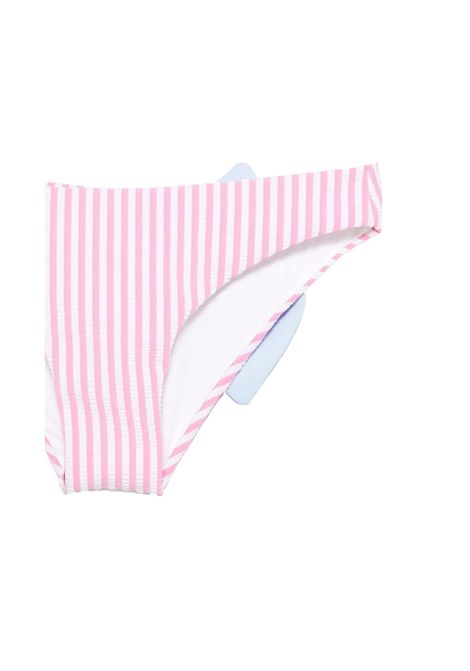 Costume bambina Madame MC2 Saint Barth 01123 Rosa righe poliammide fiocco stampa MC2 SAINT BARTH | Costumi | MADAME0112323